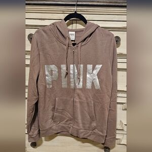 Victoria's Secret Pink Hoodie - Light Brown/tan and Silver